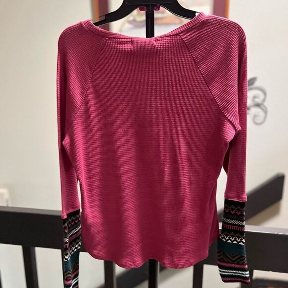 NWT Beach/Lunch/Lounge Pink Long Sleeve Medium Top #173 - Picture 5 of 6